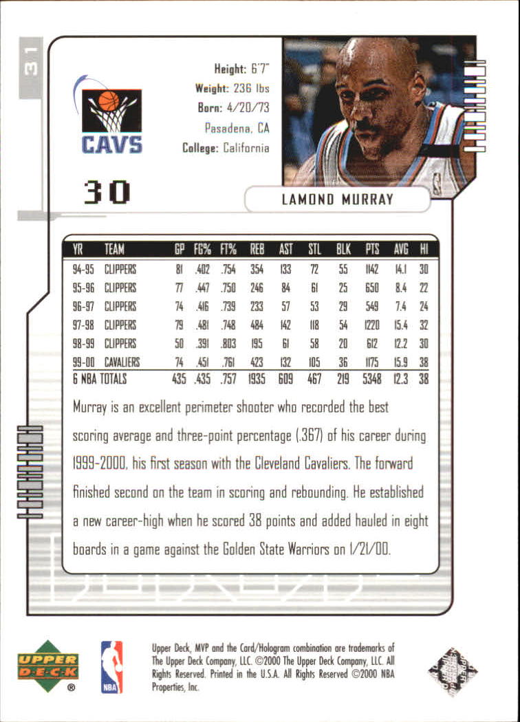 2000-01 Upper Deck MVP Basketball Silver Script Parallel Singles - You Choose - Bild 57 von 351