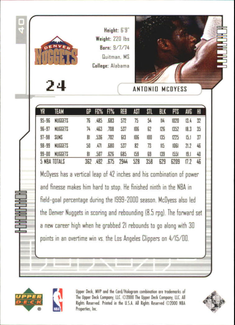 2000-01 Upper Deck MVP Basketball Silver Script Parallel Singles - You Choose - Bild 69 von 351
