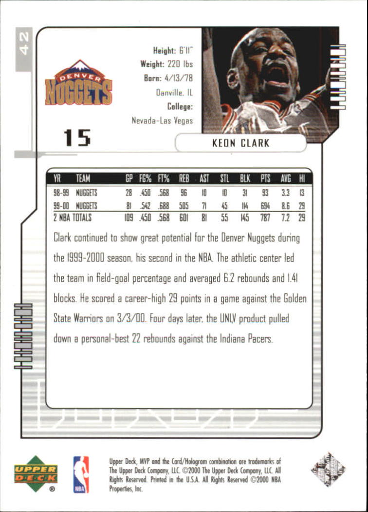 2000-01 Upper Deck MVP Basketball Silver Script Parallel Singles - You Choose - Bild 73 von 351