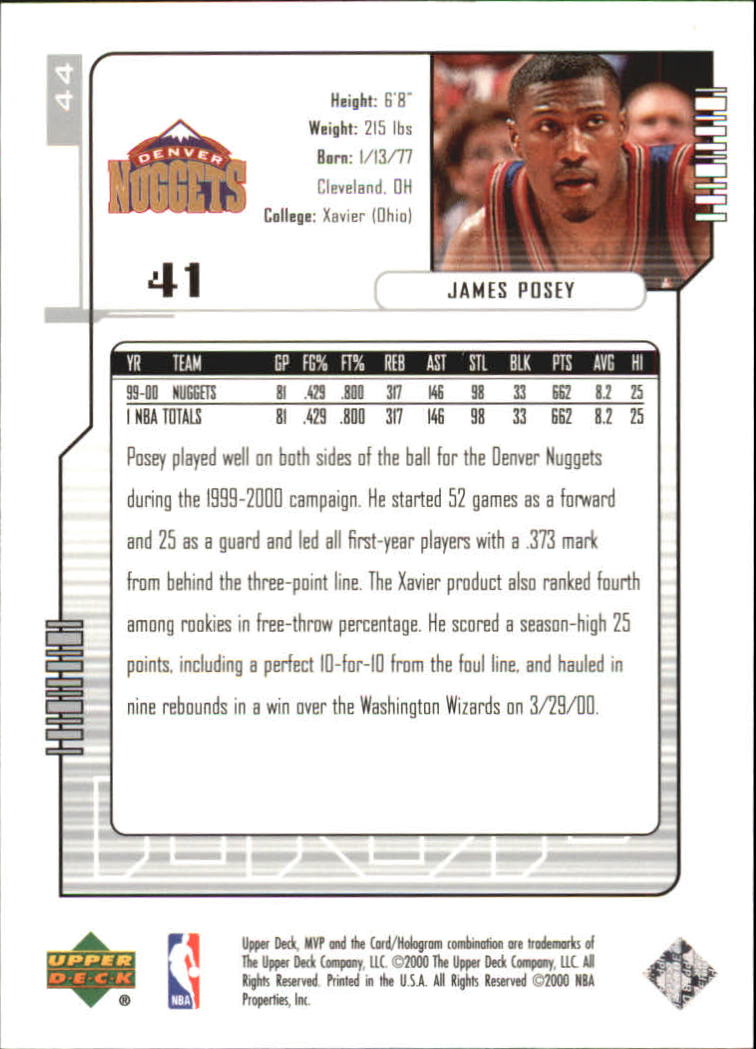 2000-01 Upper Deck MVP Basketball Silver Script Parallel Singles - You Choose - Bild 77 von 351