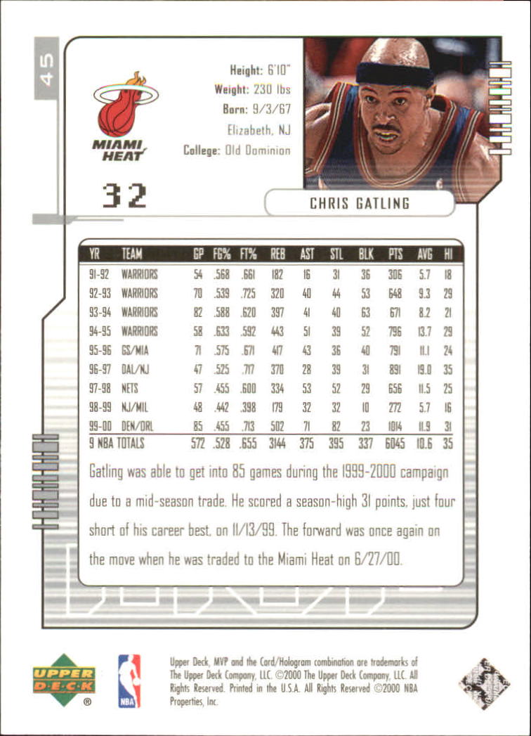 2000-01 Upper Deck MVP Basketball Silver Script Parallel Singles - You Choose - Bild 79 von 351
