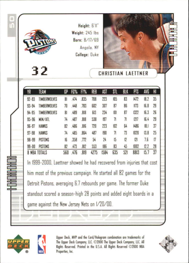 2000-01 Upper Deck MVP Basketball Silver Script Parallel Singles - You Choose - Bild 87 von 351