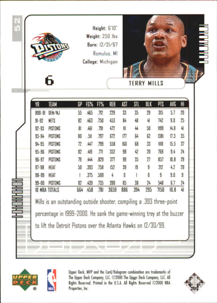2000-01 Upper Deck MVP Basketball Silver Script Parallel Singles - You Choose - Bild 91 von 351
