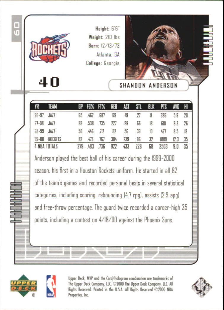 2000-01 Upper Deck MVP Basketball Silver Script Parallel Singles - You Choose - Bild 105 von 351