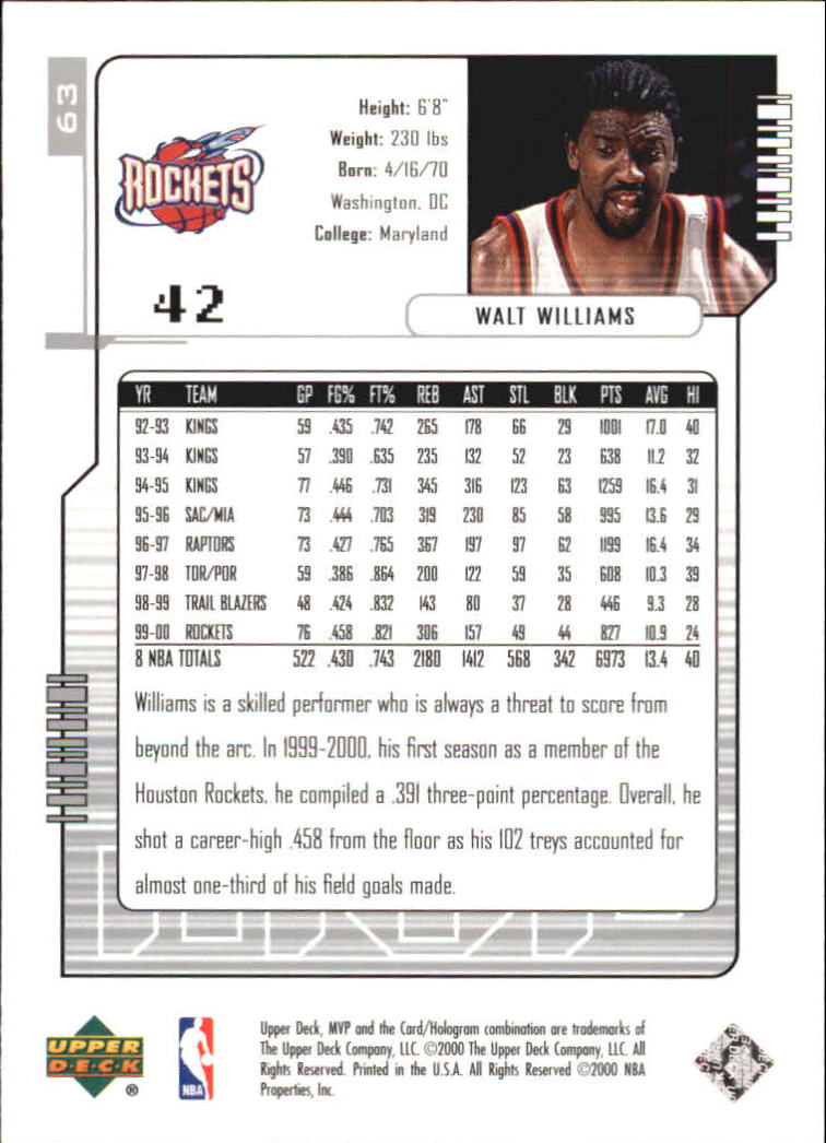 2000-01 Upper Deck MVP Basketball Silver Script Parallel Singles - You Choose - Bild 111 von 351