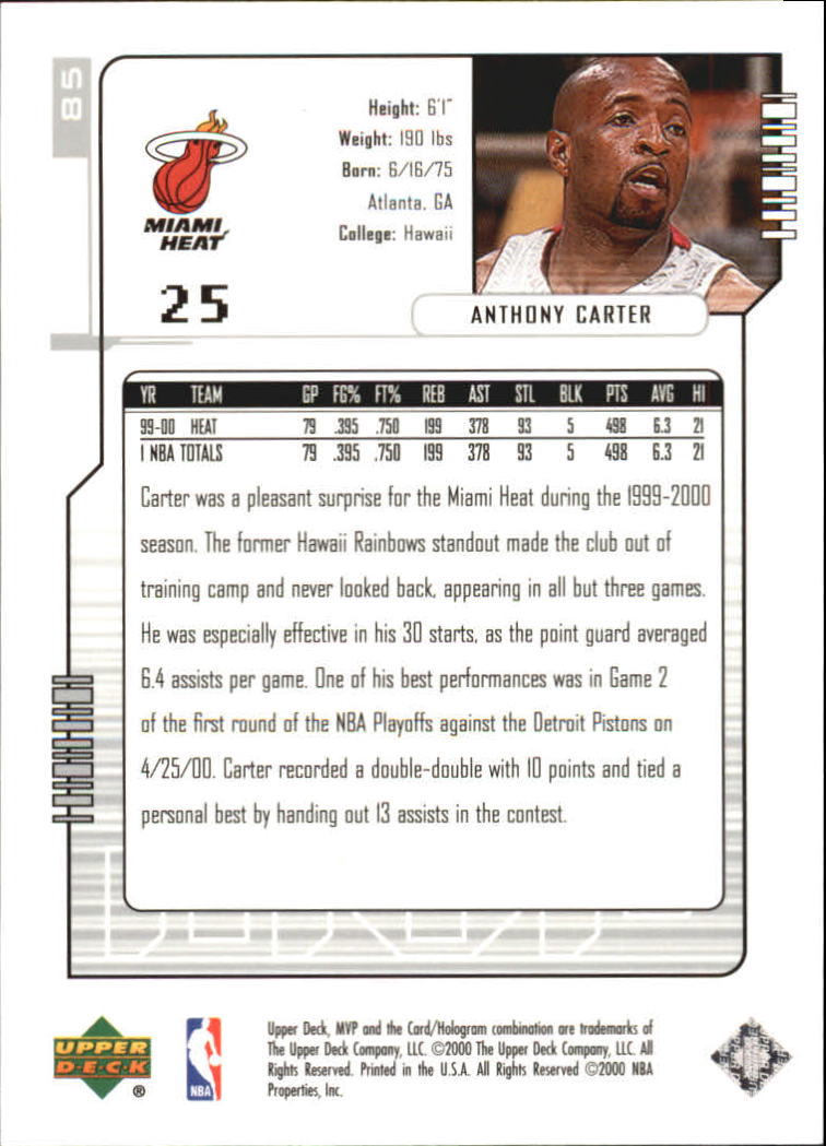 2000-01 Upper Deck MVP Basketball Silver Script Parallel Singles - You Choose - Bild 147 von 351