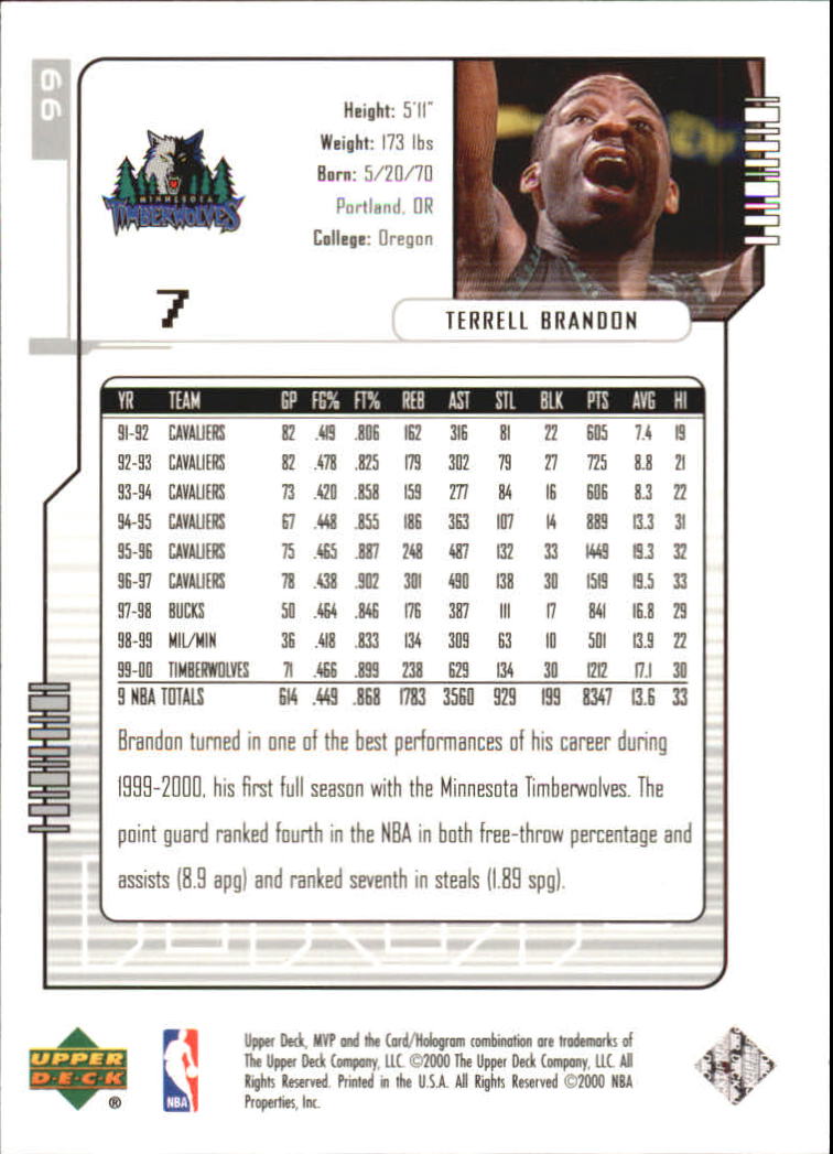 2000-01 Upper Deck MVP Basketball Silver Script Parallel Singles - You Choose - Bild 169 von 351