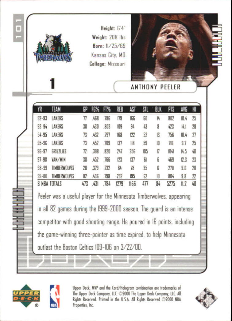2000-01 Upper Deck MVP Basketball Silver Script Parallel Singles - You Choose - Bild 173 von 351
