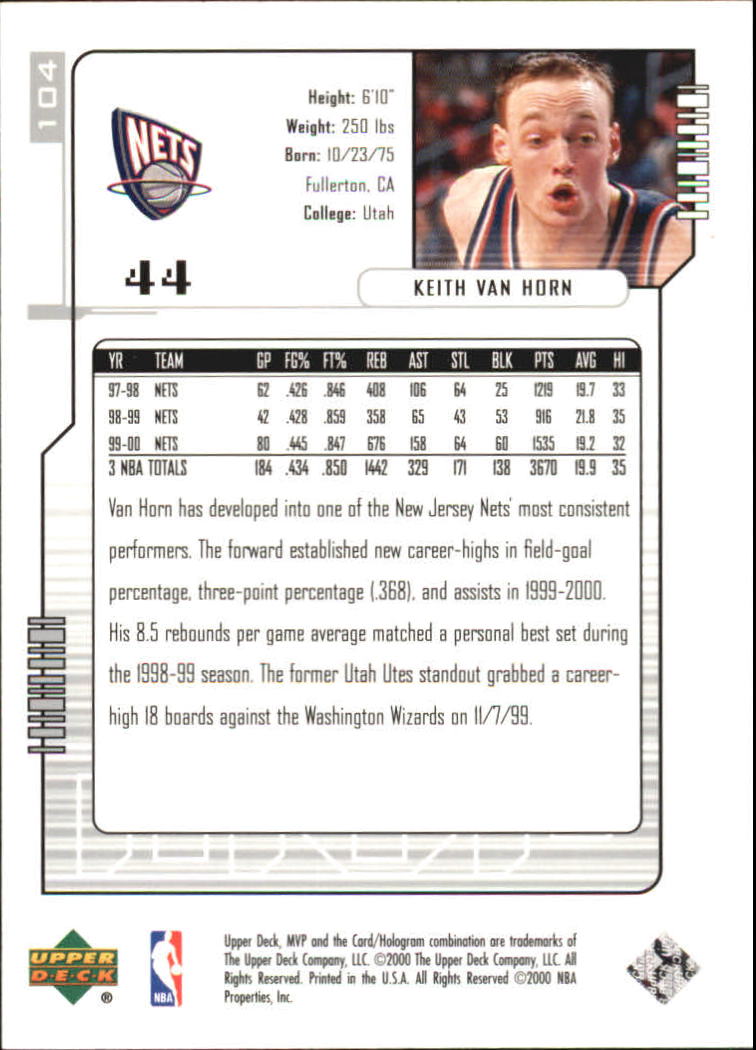 2000-01 Upper Deck MVP Basketball Silver Script Parallel Singles - You Choose - Bild 179 von 351
