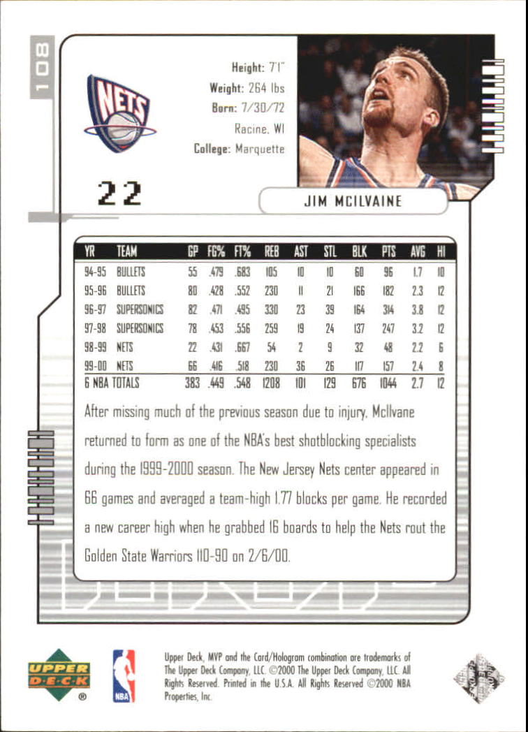 2000-01 Upper Deck MVP Basketball Silver Script Parallel Singles - You Choose - Bild 187 von 351