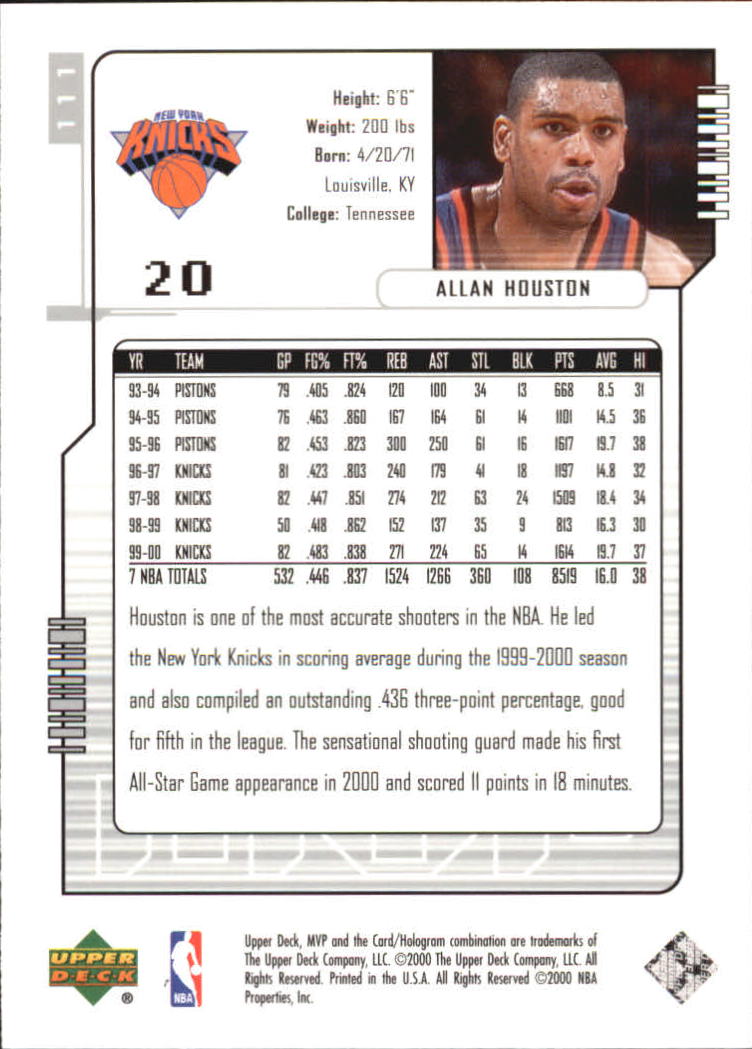 2000-01 Upper Deck MVP Basketball Silver Script Parallel Singles - You Choose - Bild 193 von 351