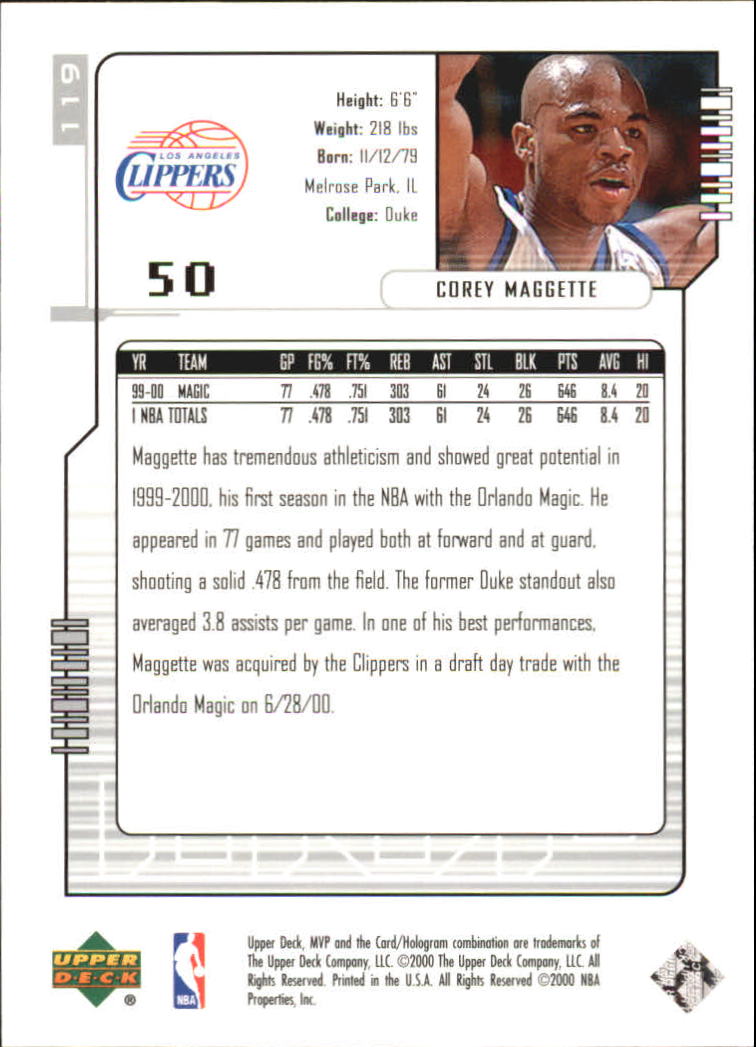 2000-01 Upper Deck MVP Basketball Silver Script Parallel Singles - You Choose - Bild 206 von 351