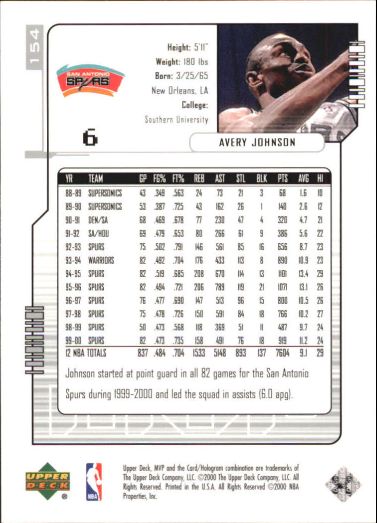 2000-01 Upper Deck MVP Basketball Silver Script Parallel Singles - You Choose - Bild 262 von 351