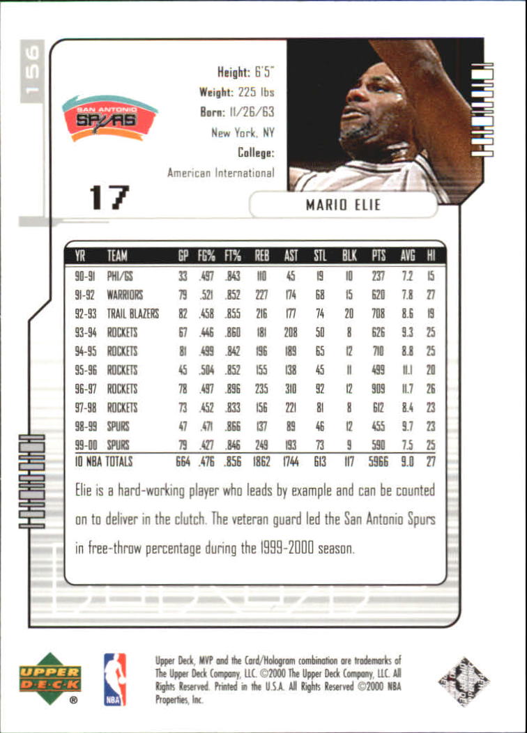 2000-01 Upper Deck MVP Basketball Silver Script Parallel Singles - You Choose - Bild 266 von 351