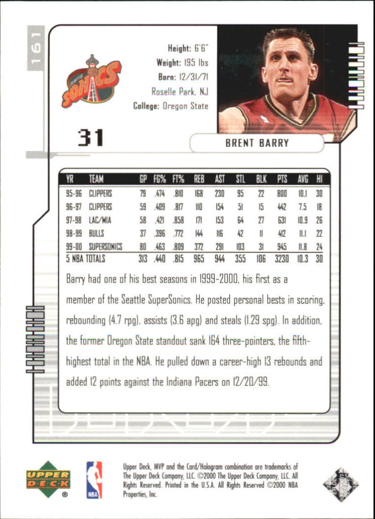 2000-01 Upper Deck MVP Basketball Silver Script Parallel Singles - You Choose - Bild 274 von 351