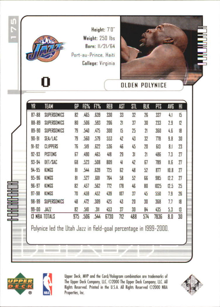 2000-01 Upper Deck MVP Basketball Silver Script Parallel Singles - You Choose - Bild 292 von 351