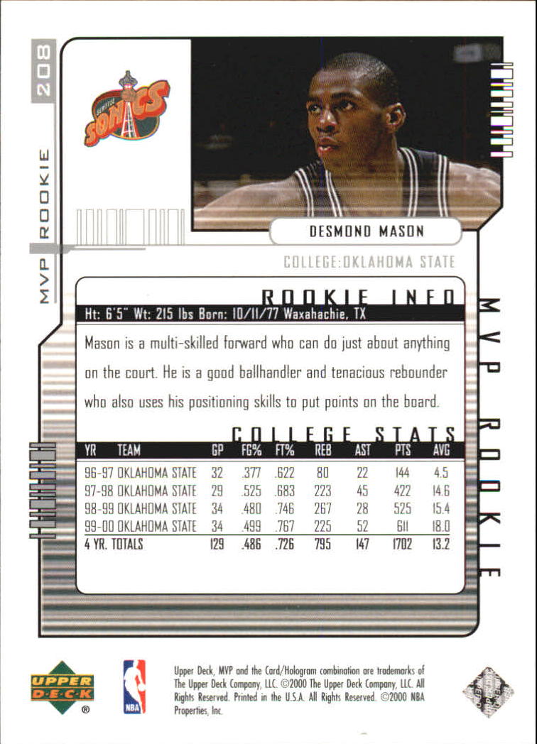 2000-01 Upper Deck MVP Basketball Silver Script Parallel Singles - You Choose - Bild 336 von 351