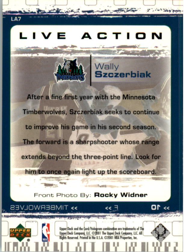 2000-01 Upper Deck Live Action #LA7 Wally Szczerbiak back image