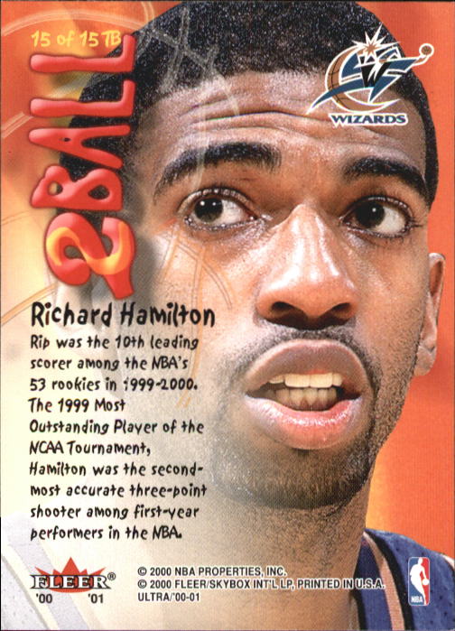 2000-01 Ultra Two Ball #TB15 Richard Hamilton back image