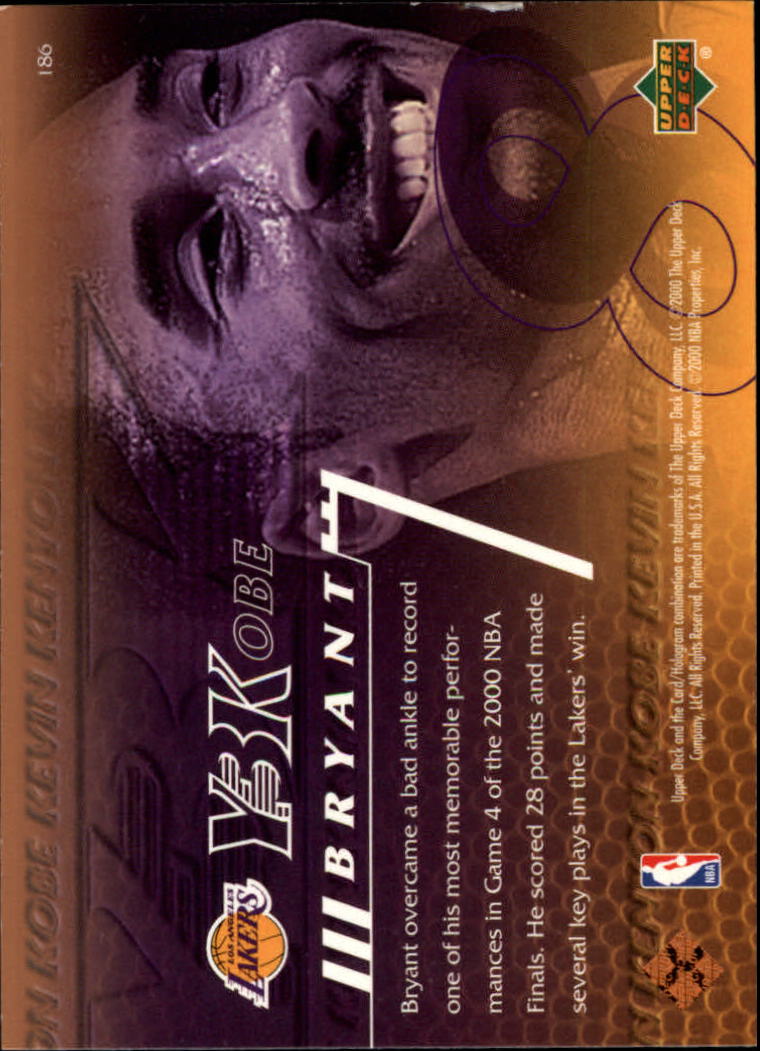 2000-01 Upper Deck #186 Kobe Bryant Y3K back image