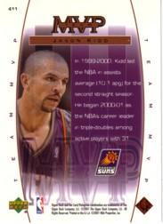 2000-01 Upper Deck #411 Jason Kidd MVP back image