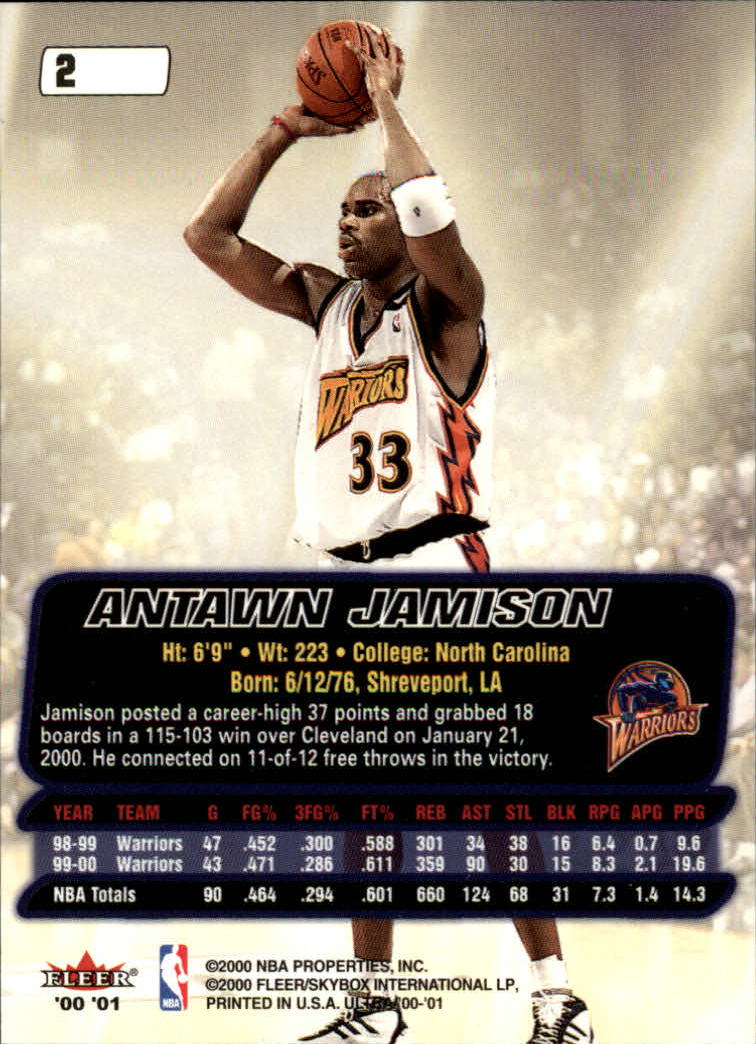 2000-01 Ultra #2 Antawn Jamison back image