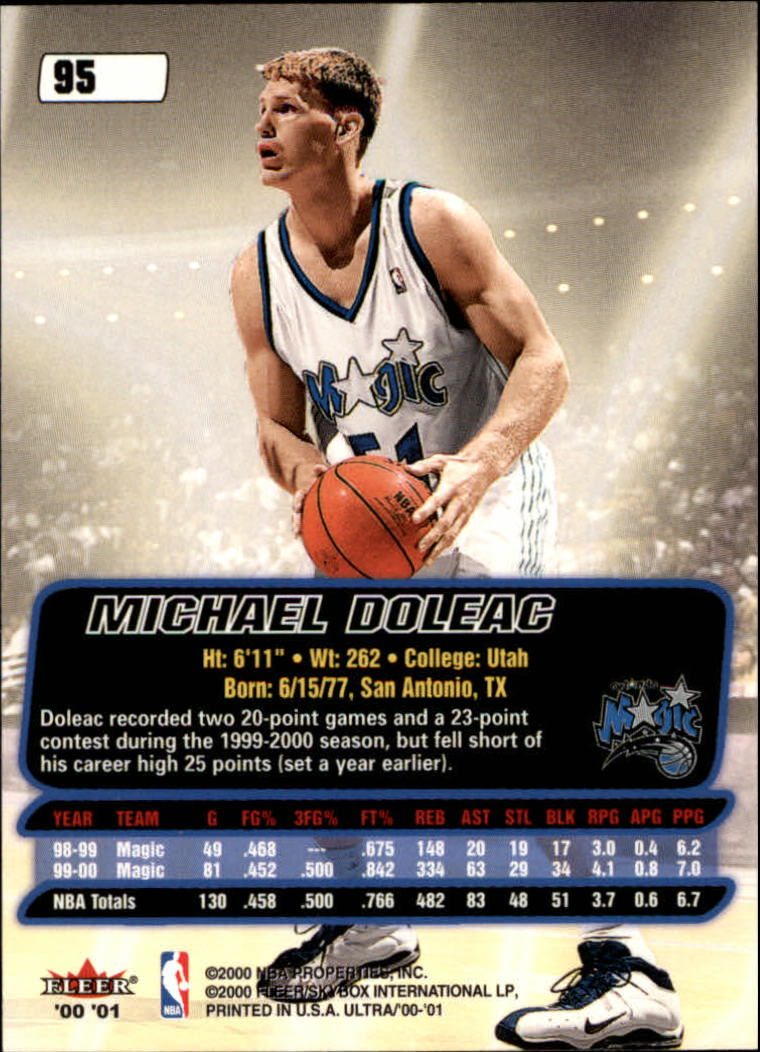 2000-01 Ultra #95 Michael Doleac back image