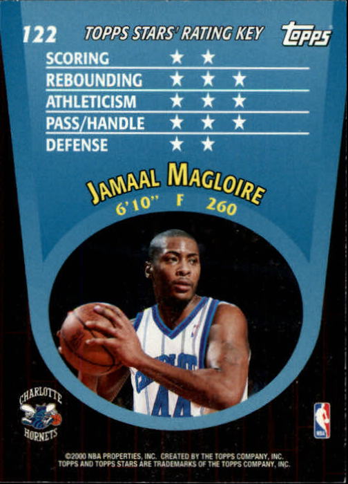 2000-01 Topps Stars #122 Jamaal Magloire RC back image
