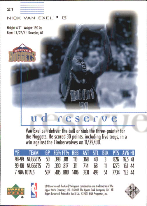 B1404- 2000-01 UD Reserve Basketball Card #s 1-120 -You Pick- 15+ FREE US SHIP - Picture 17 of 45