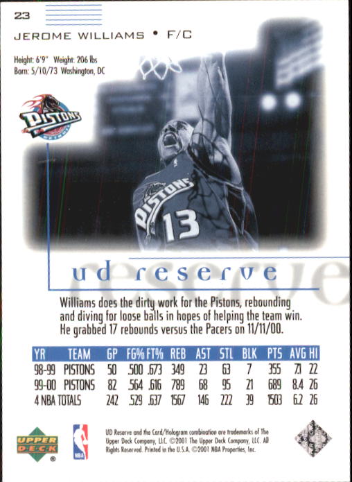 B1404- 2000-01 UD Reserve Basketball Card #s 1-120 -You Pick- 15+ FREE US SHIP - Picture 19 of 45