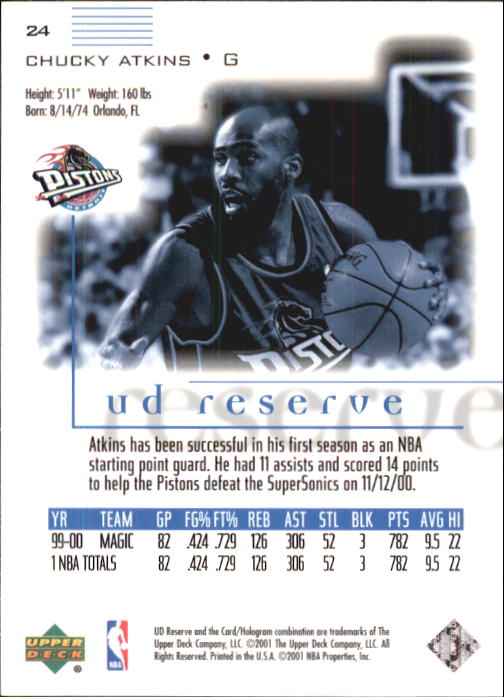 B1404- 2000-01 UD Reserve Basketball Card #s 1-120 -You Pick- 15+ FREE US SHIP - Picture 21 of 45
