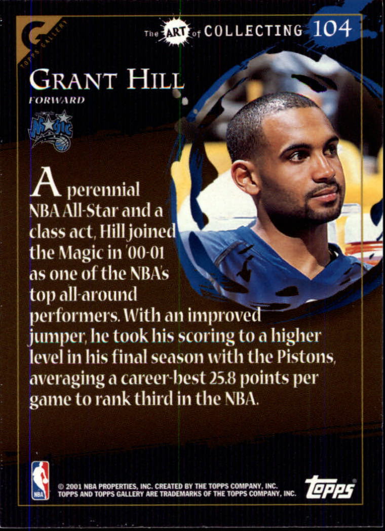 2000-01 Topps Gallery #104 Grant Hill MAS back image