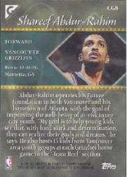 2000-01 Topps Gallery Charity Gallery #CG8 Shareef Abdur-Rahim