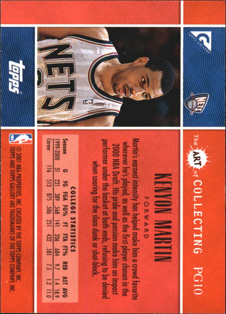 2000-01 Topps Gallery Photo Gallery #PG10 Kenyon Martin