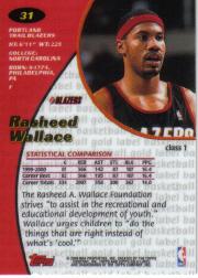2000-01 Topps Gold Label Class 1 #31 Rasheed Wallace back image