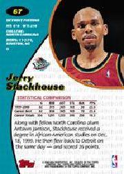 2000-01 Topps Gold Label Class 1 #67 Jerry Stackhouse back image