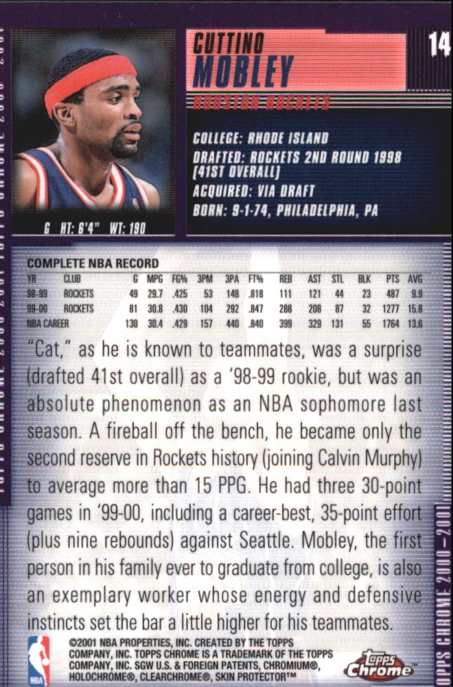 2000-01 Topps Chrome #14 Cuttino Mobley back image