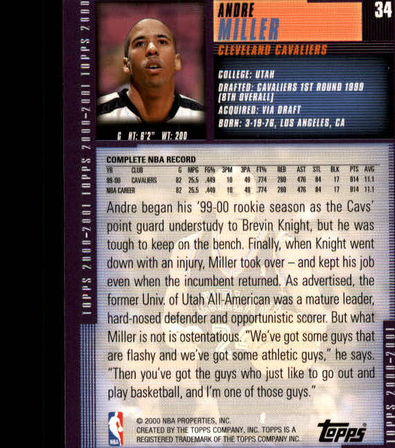 A1841- 2000-01 Topps Bk Card #s 1-295 +Inserts -You Pick- 15+ FREE US SHIP - Picture 63 of 449