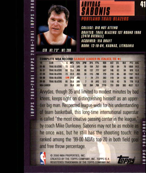 A1841- 2000-01 Topps Bk Card #s 1-295 +Inserts -You Pick- 15+ FREE US SHIP - Picture 77 of 449