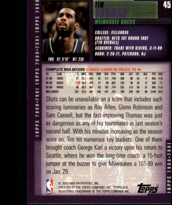 A1841- 2000-01 Topps Bk Card #s 1-295 +Inserts -You Pick- 15+ FREE US SHIP - Picture 85 of 449