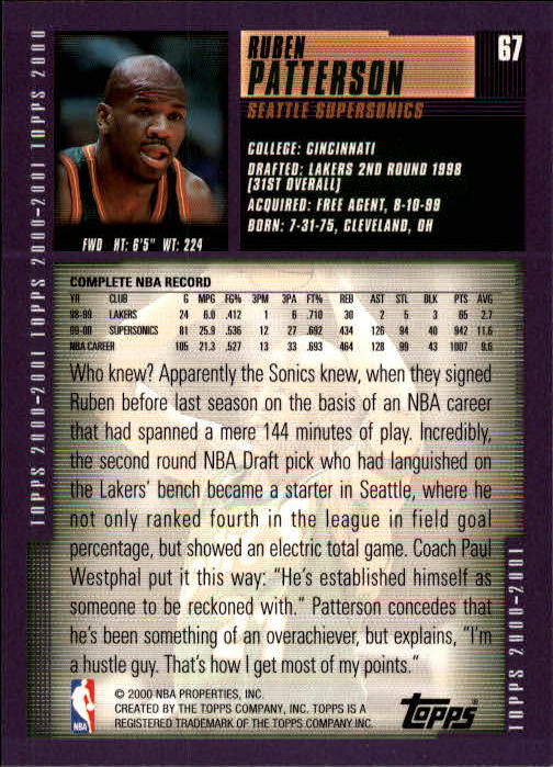 A1841- 2000-01 Topps Bk Card #s 1-295 +Inserts -You Pick- 15+ FREE US SHIP - Picture 123 of 449