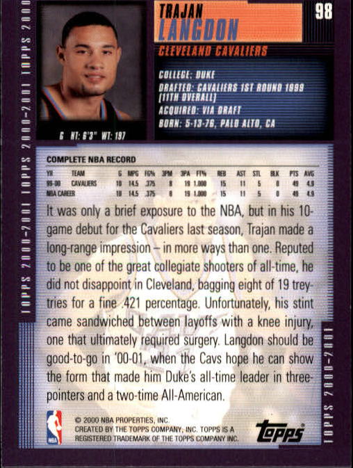 A1841- 2000-01 Topps Bk Card #s 1-295 +Inserts -You Pick- 15+ FREE US SHIP - Picture 181 of 449