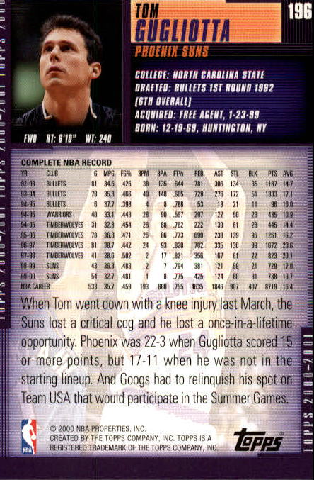 A1841- 2000-01 Topps Bk Card #s 1-295 +Inserts -You Pick- 15+ FREE US SHIP - Picture 307 of 449
