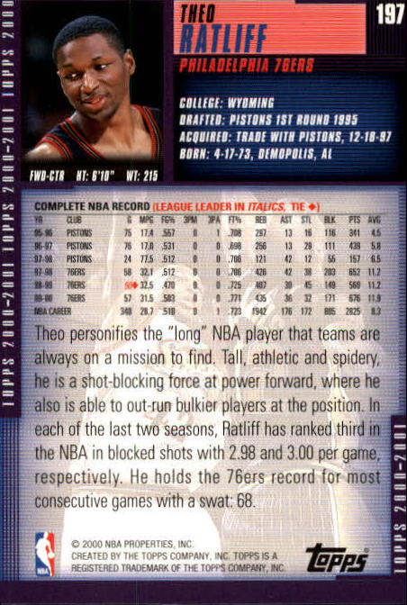 A1841- 2000-01 Topps Bk Card #s 1-295 +Inserts -You Pick- 15+ FREE US SHIP - Picture 309 of 449