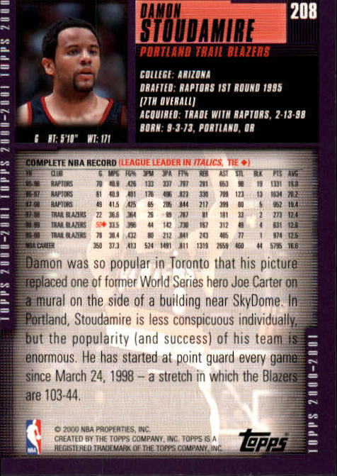 A1841- 2000-01 Topps Bk Card #s 1-295 +Inserts -You Pick- 15+ FREE US SHIP - Picture 329 of 449