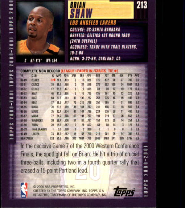 A1841- 2000-01 Topps Bk Card #s 1-295 +Inserts -You Pick- 15+ FREE US SHIP - Picture 339 of 449