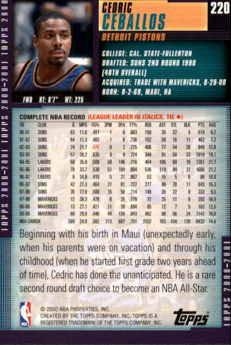 A1841- 2000-01 Topps Bk Card #s 1-295 +Inserts -You Pick- 15+ FREE US SHIP - Picture 351 of 449