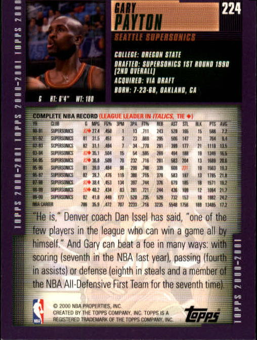A1841- 2000-01 Topps Bk Card #s 1-295 +Inserts -You Pick- 15+ FREE US SHIP - Picture 359 of 449