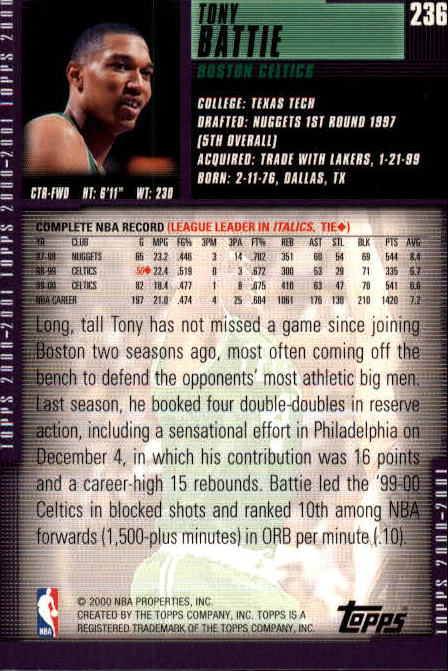 A1841- 2000-01 Topps Bk Card #s 1-295 +Inserts -You Pick- 15+ FREE US SHIP - Picture 381 of 449