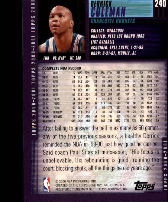 A1841- 2000-01 Topps Bk Card #s 1-295 +Inserts -You Pick- 15+ FREE US SHIP - Picture 389 of 449